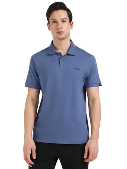 Calvin Klein - Navy Blue Solid Regular Fit Polo T-Shirt