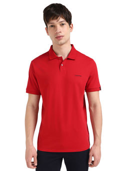 Calvin Klein - Red Solid Regular Fit Polo T-Shirt