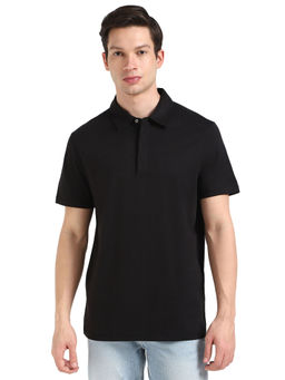 Calvin Klein - Black Solid Regular Fit Polo T-Shirt