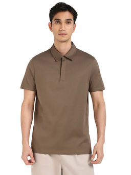 Calvin Klein - Brown Solid Regular Fit Polo T-Shirt