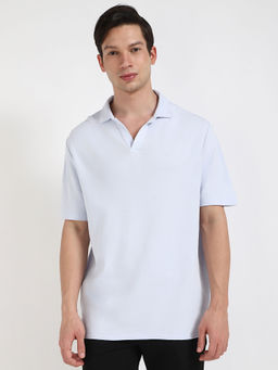 Calvin Klein - Blue Solid Regular Fit Polo T-Shirt
