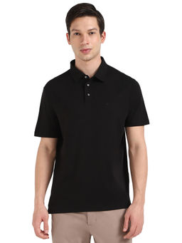Calvin Klein - Black Solid Regular Fit Polo T-Shirt