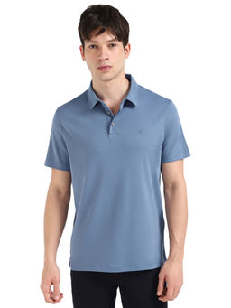 Calvin Klein - Blue Solid Regular Fit Polo T-Shirt