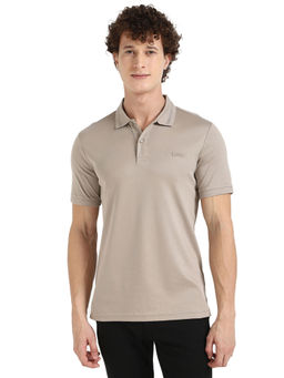 Calvin Klein - Khaki Solid Slim Fit Polo T-Shirt