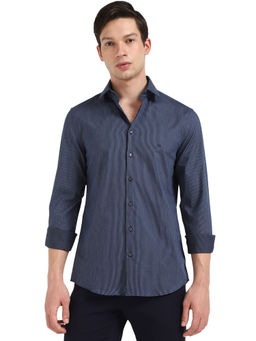 Calvin Klein - Navy Blue Stripes Slim Fit Shirt