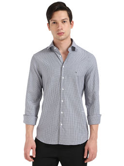 Calvin Klein - Navy Blue Printed Slim Fit Shirt