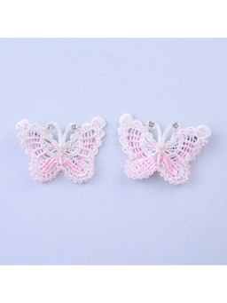 Choko - Pink Butterfly-Shaped Hairclip with Pearls