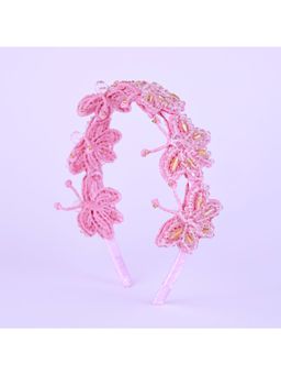 Choko - Pink Butterfly Beaded Hairband for Girls