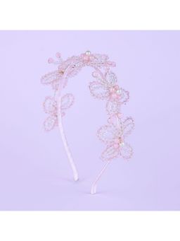 Choko - Pink Beaded Flower Crown Hairband for Girls