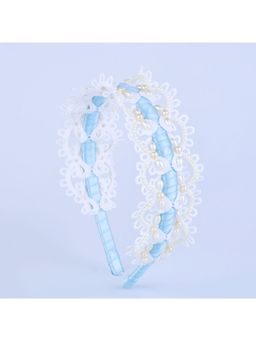 Choko - Blue Lace and Pearl Hairband for Girls