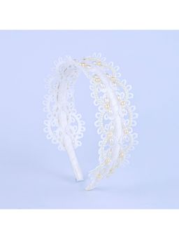 Choko - Ivory Lace and Pearl Hairband for Girls