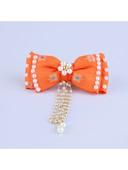Choko - Orange Bow Pearl Hairclip for Girls