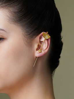 Joules By Radhika - Gold Sol Flair Cuff Earrings