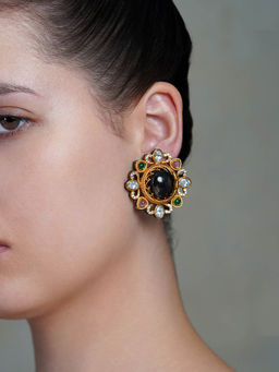 Joules By Radhika - Multi-Color Midnight Bloom Stud Earrings