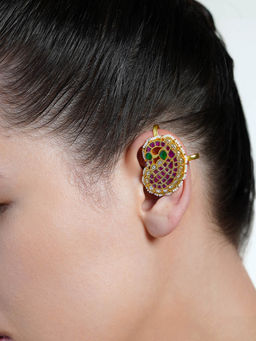 Joules By Radhika - Multi-Color Ruby Paisley Ear Cuff Earrings