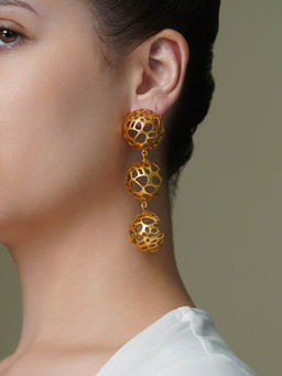 Joules By Radhika - Golden Hive Dangler Earrings