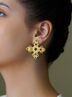 Joules By Radhika - Multi-Color Chroma Flair Stud Earrings