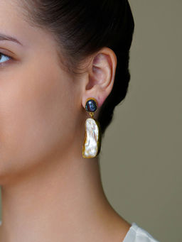 Joules By Radhika - White Celest Glow Dangle Drops Earrings