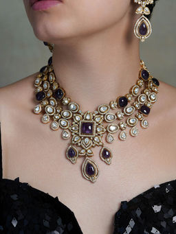 Joules By Radhika - Multi-Color Royal Amra Sparkle Necklace with Earrings