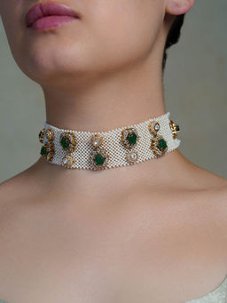 Joules By Radhika - Multi-Color Emerald Bloom Choker