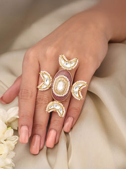 Joules By Radhika - White Heritage Blossom Ring