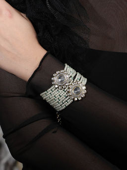 Joules By Radhika - White Luxe Halo Beaded Bracelet