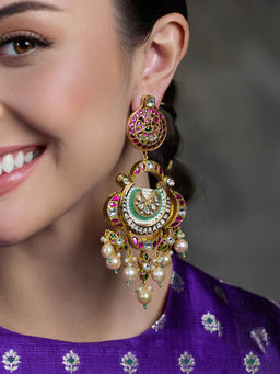 Joules By Radhika - Multi-Color Radiant Royal Chandbali Earrings