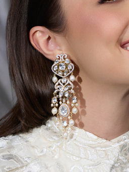 Joules By Radhika - White Dazzling Crystal Drop Earrings