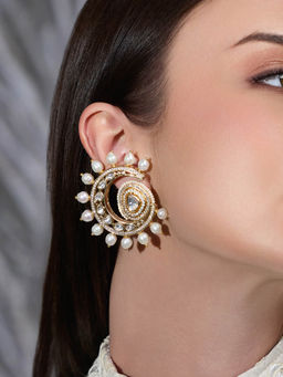 Joules By Radhika - White Shaan Stone Stud Earrings