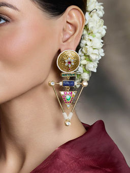 Joules By Radhika - Multi-Color Prism Geometric Fusion Earrings