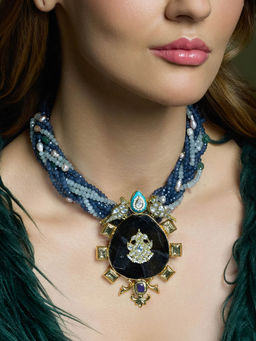 Joules By Radhika - Blue Majestic Divine Pendant Necklace