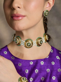 Joules By Radhika - Multi-Color Emerald Bloom Choker