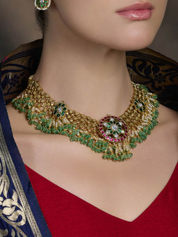 Joules By Radhika - Green Suvarna Shaadi Necklace