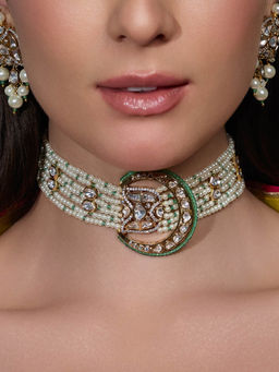 Joules By Radhika - Multi-Color Divine Dazzle Bridal Ensemble Choker