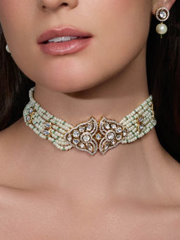 Joules By Radhika - White Regal Tranquillity Necklace with Earrings