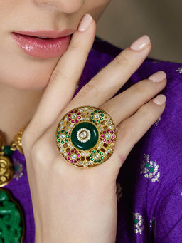 Joules By Radhika - Multi-Color Emerald Royal Ring