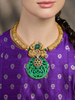 Joules By Radhika - Green Emerald Royalty Necklace