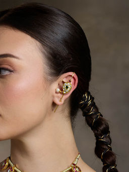 Joules By Radhika - Stone Studded Golden Ear Cuffs