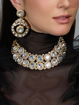 Joules By Radhika - White Heerani Stone Choker Necklace