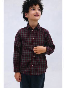 H&M - Boys Red Cotton Muslin Shirt