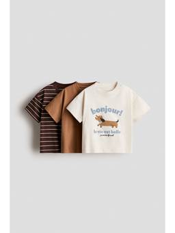 H&M - Boys Multi-Color 3-Pack Cotton T-Shirts
