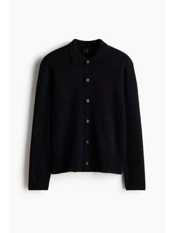 H&M - Men Black Regular Fit Cardigan