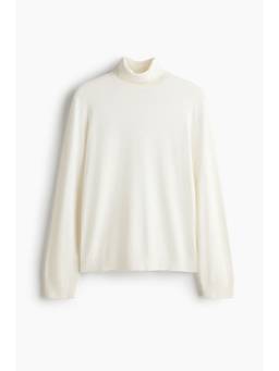 H&M - Men White Regular Fit Fine-Knit Polo-Neck Jumper