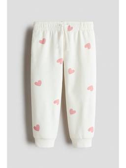 H&M - Girls White Brushed-Inside Joggers