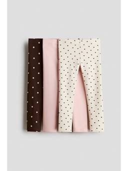 H&M - Girls Multi-Color 3-Pack Brushed-Inside Leggings