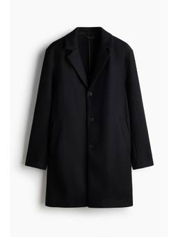H&M - Men Black Single-Breasted Coat