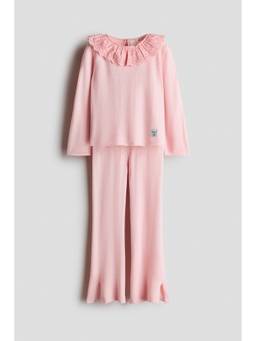 H&M - Girls Pink 2-Piece Fine-Knit Top And Trouser