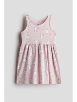 H&M - Girls Pink Printed Cotton Dress