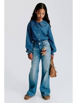 H&M - Girls Blue Collared Denim Blouse