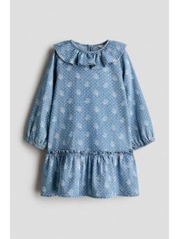 H&M - Girls Blue Printed Denim Dress